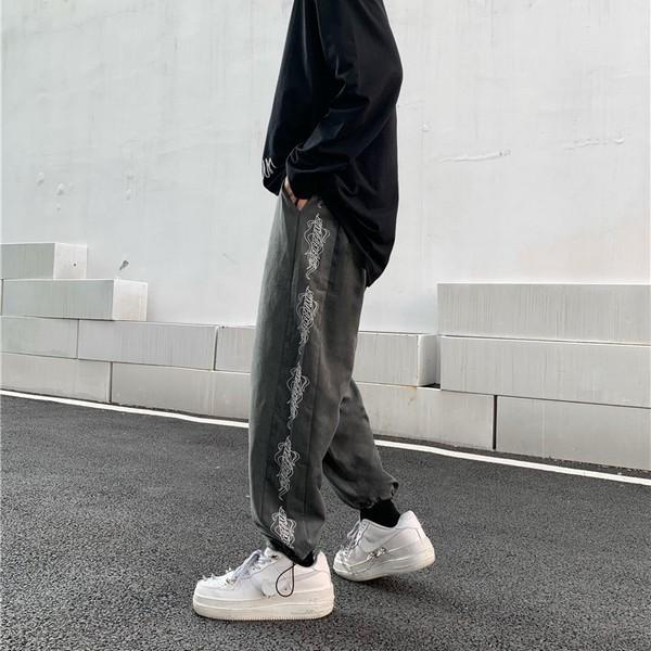 パンツ メンズ レディース サイドロゴ ズボン 原宿系ファッション ズボン 韓国 ダンス衣装 ブラック 黒 青文字系 ボトムス Sh057 Pleglad 通販 Yahoo ショッピング