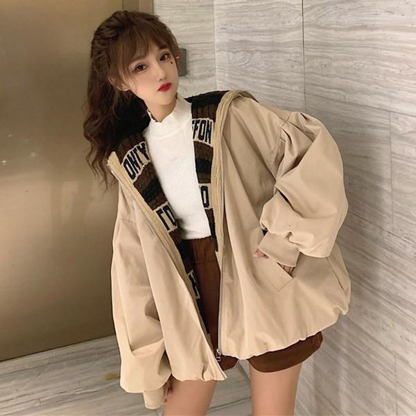 ブルゾン レディース アウター ジャケット 韓国ファッション オーバーサイズ 秋冬服 ルーズ ビッグシルエット ショールステッチ Sh060 Pleglad 通販 Yahoo ショッピング