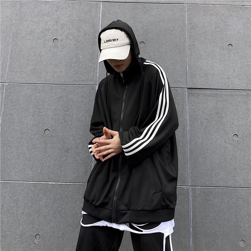 新作商品 フード付 ロング丈パーカー パンツ 上下セットアップ サイド