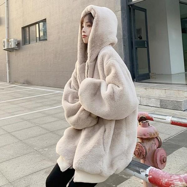 ボアブルゾン レディース ボアジャケット フード付き アウター