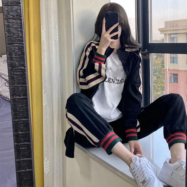 セットアップ ジャージ レディース 韓国 上下セット スポーツウェア 2点セット 長袖 スウエット ストリートファッション スエット パンツ ルームウェア |  | 07