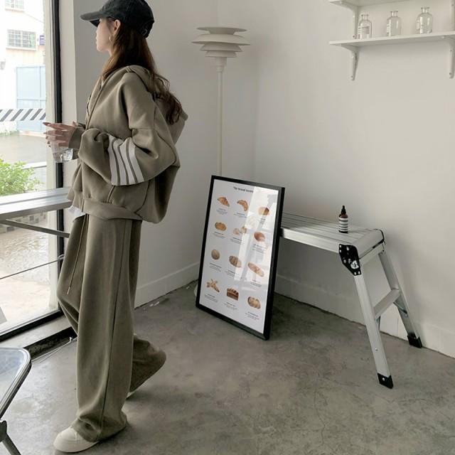 スウェット レディース ジャージ セットアップ サイドライン