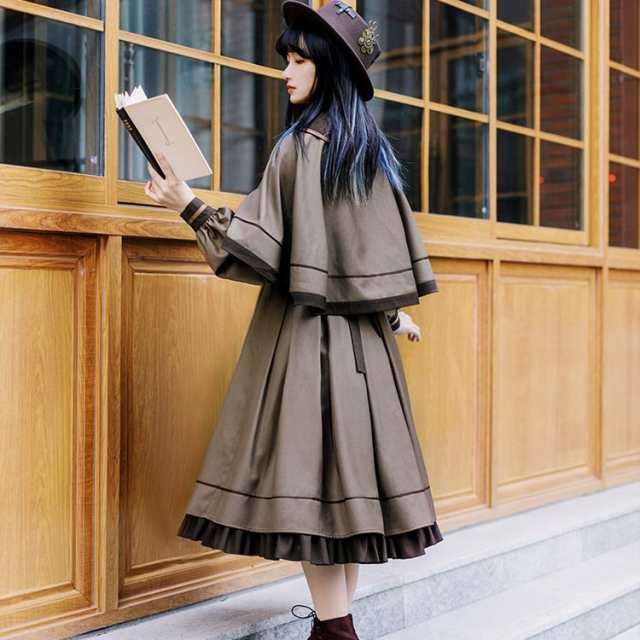 ロング ワンピース マント ケープ ネクタイ セット 制服 クローバー株式会社 アイドル衣装 コスプレ レディース コスチューム 仮装 ハロウィン 探偵 スクール 文学 ロング ワンピース マント ケープ ネクタイ セット 制服 アイドル衣装