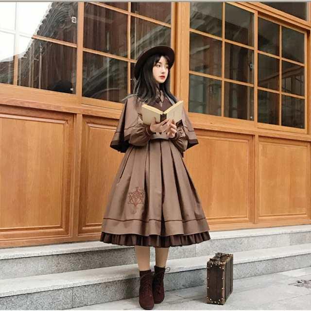 ロング ワンピース マント ケープ ネクタイ セット 制服 アイドル衣装