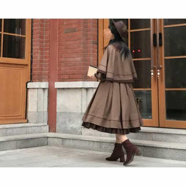 ロング ワンピース マント ケープ ネクタイ セット 制服 アイドル衣装