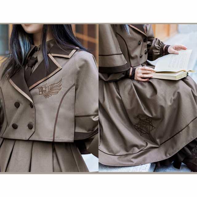 ロング ワンピース マント ケープ ネクタイ セット 制服 アイドル衣装