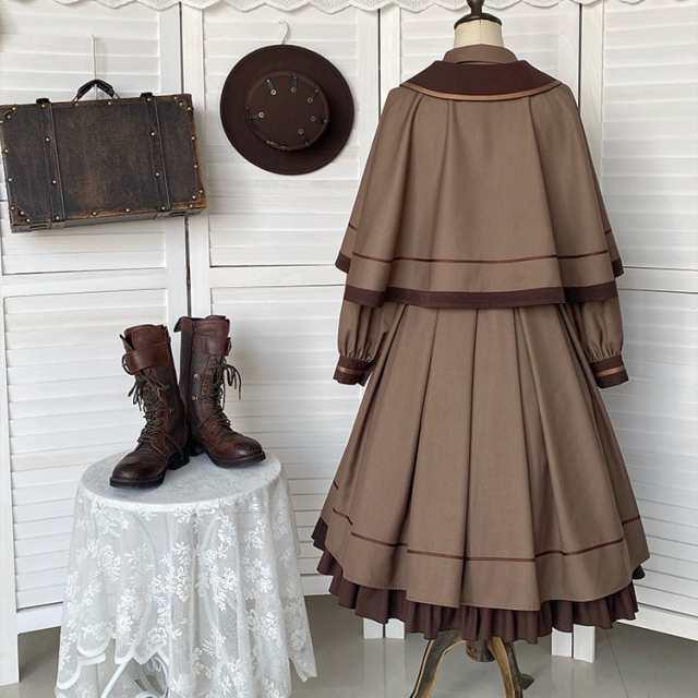 ロング ワンピース マント ケープ ネクタイ セット 制服 アイドル衣装