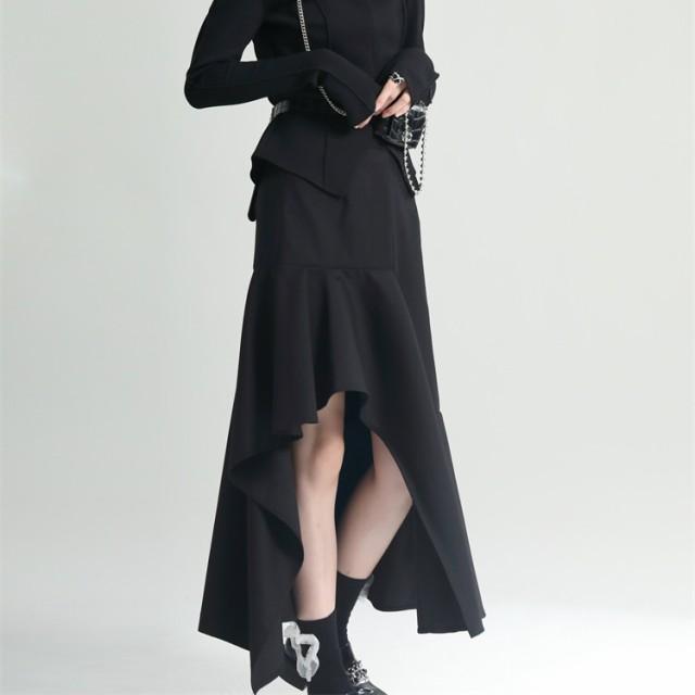 スカート レディース ロング 個性的 不規則 アシンメトリー ボトムス A