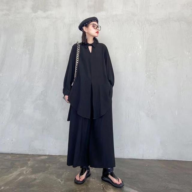 ゆったりLLサイズ❤新品 PING 黒シャツ 白パンツ 上下セット セットアップ レディースウェア
