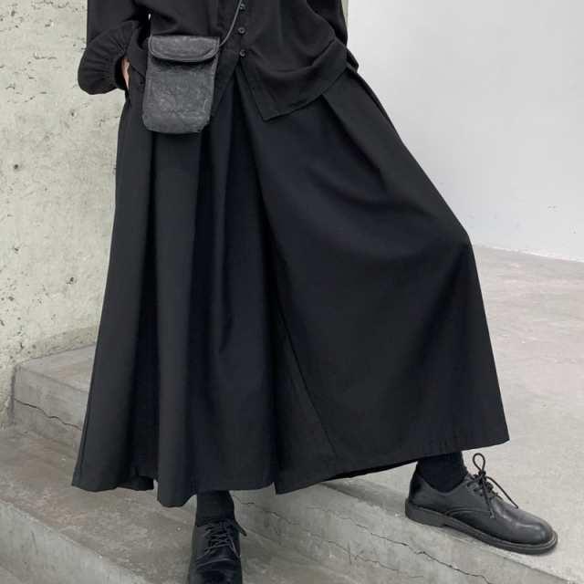 ワイドパンツ メンズ モード系 袴 パンツ ボトムス 個性的 ルーズ 袴