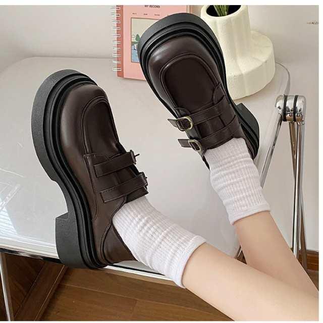 リリーブラウン　バックルメリージューン　ブラック　厚底　ローファー LILY BROWN（リリーブラウン）の「バックルメリージェーン