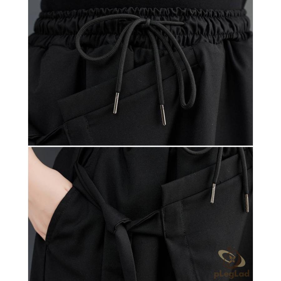 サルエルパンツ メンズ 袴 レイヤード ワイドパンツ クロップドパンツ