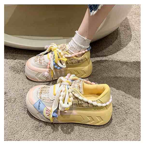 VERSACE◇ローカットスニーカー/24cm/PNK/キャンバス スニーカー