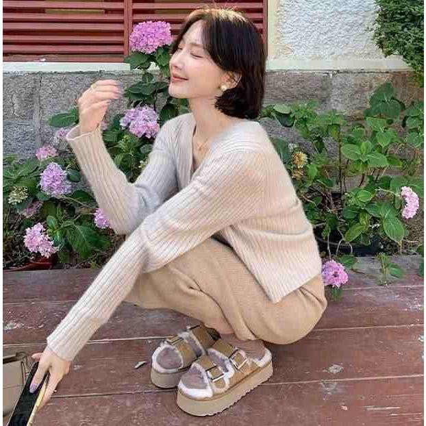 ファーサンダル レディース フェイクファー ダブルベルト ボア