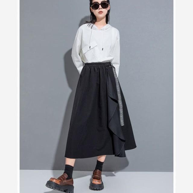 冬新作 流れるフリルで魅せるフリルラインタイトスカート レディース ボトムス ロング丈 スカート フリル モード カジュアル 春 夏 秋 冬 春服 夏服 秋服 冬服 30代 40代 50代 60代 アラモード alamode otona 大人 cawaii 可愛い 洋服 かわいい服 almam-199079 スカート モード系 ロング 個性的 Aライン ミドル丈 レディース フリル