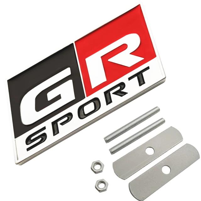 GR SPRORTグリルエンブレム ロゴあり 3D立体デザイン GRスポーツグリルエンブレム TOYOTA車のエンブレムに アルミ素材 メッキエンブレム