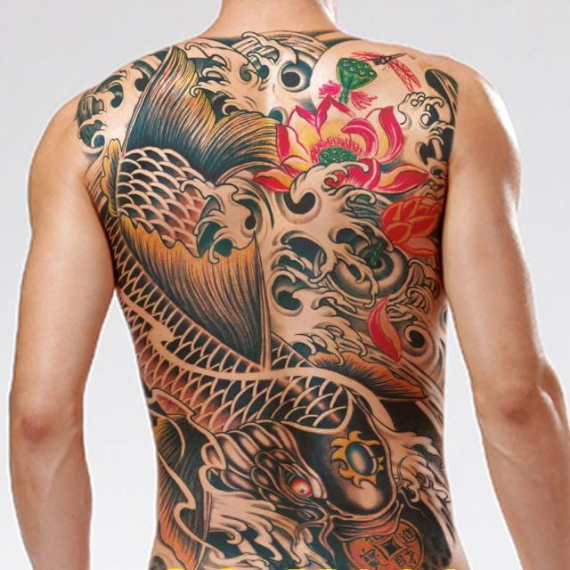 Pb3p Tatooシール タトゥーシール 和柄 和彫り入れ墨シール 背中用入れ墨シール 簡単で長持ち イベントや動画撮影に リアルな刺青シール Oia42sjdyi Manglarmagazine Com Mx