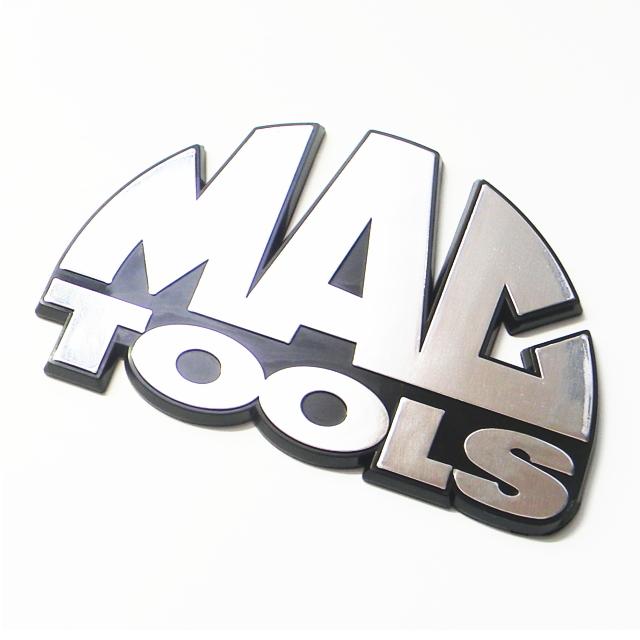 Mac Tools エンブレム メッキ 12cmx8cm マックツールロゴプレート マックツール エンブレムかまぼこ型 マックツールズ