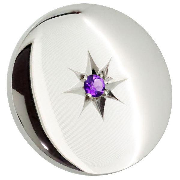 ボールマーカー ゴルフ 18金 イエロー オリジナル アメジスト 誕生石