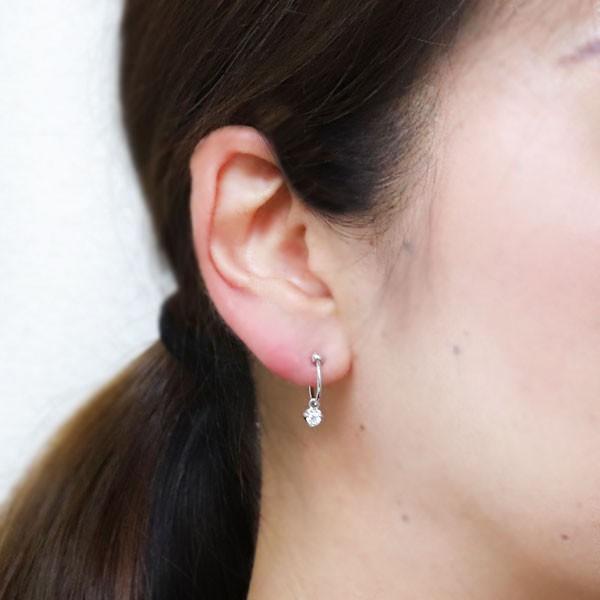 イヤリング レディース 揺れる ハート フープ 人気 ダイヤモンド 10金 かわいい イヤーカフ_2