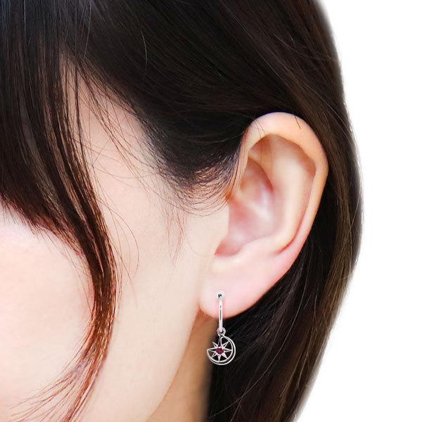 イヤーカフ 10k 月 星 イヤリング おしゃれ 揺れる フープイヤリング  