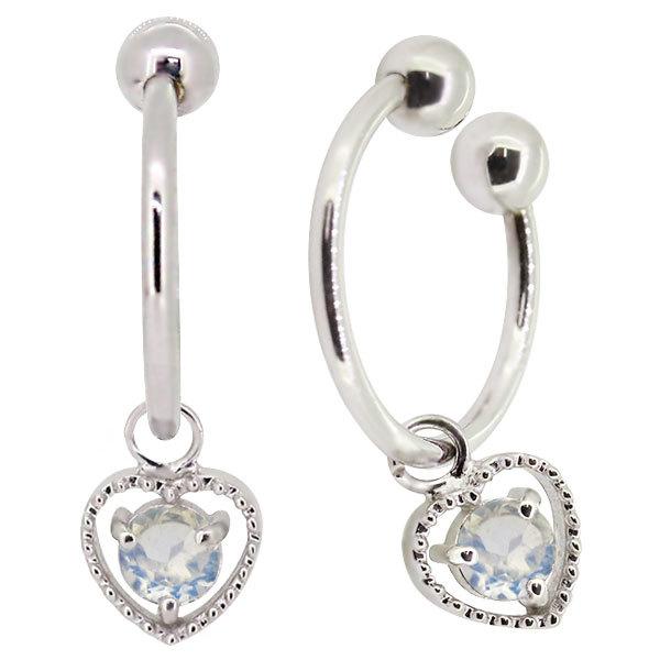 誕生日プレゼント ムーンストーン ロイヤルブルームーンストーン 6月誕生石 レディース プラチナ フープ イヤリング オープンハート 揺れる イヤーカフ プラチナ ハート 揺れる イヤリング レディースアクセサリー Www Rankinengineering Com