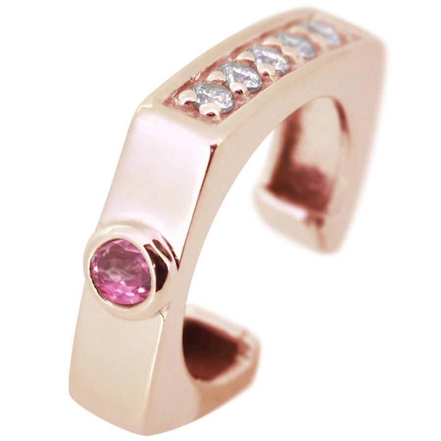 イヤーカフ イヤリング レディース ダイヤモンド イヤカフ 片耳 スクエア 10金 10k 10月誕生石 リバーシブル