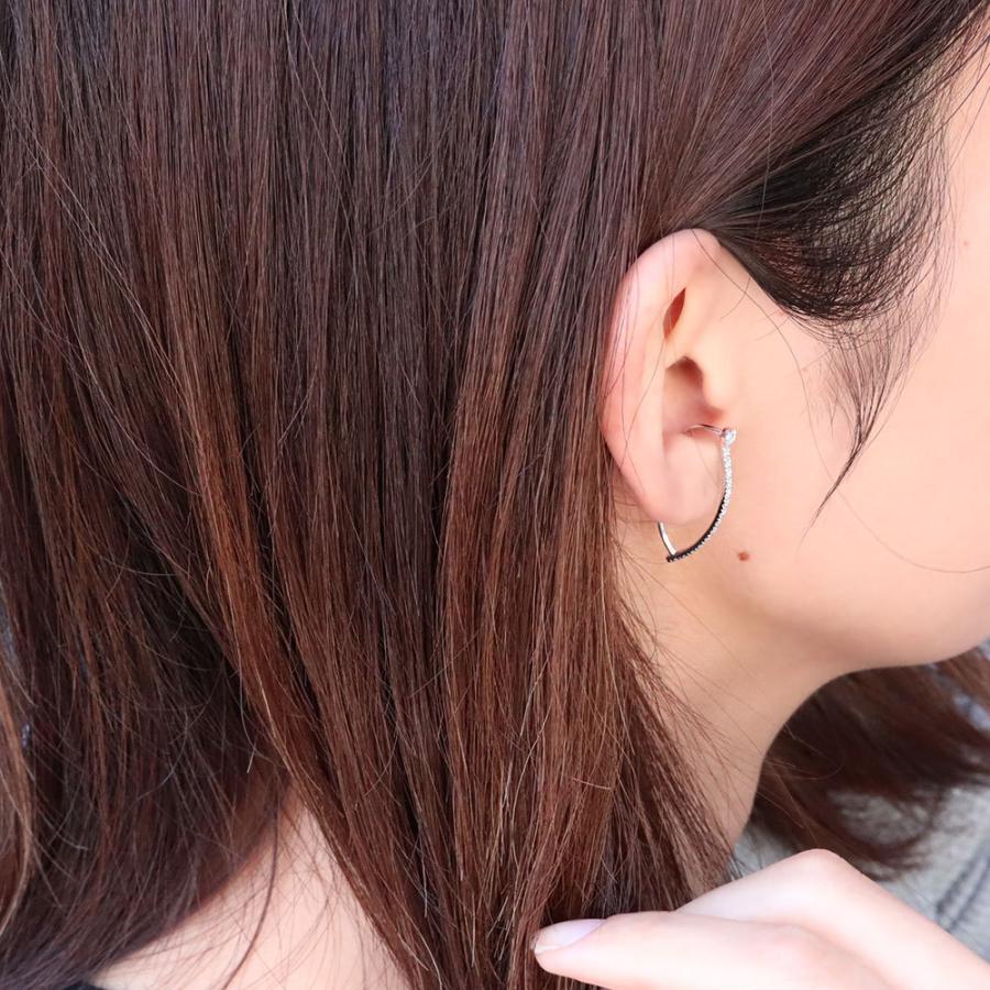 イヤーカフ 耳たぶ k18 ゴールド ライン K18 イヤカフ ダイヤモンド