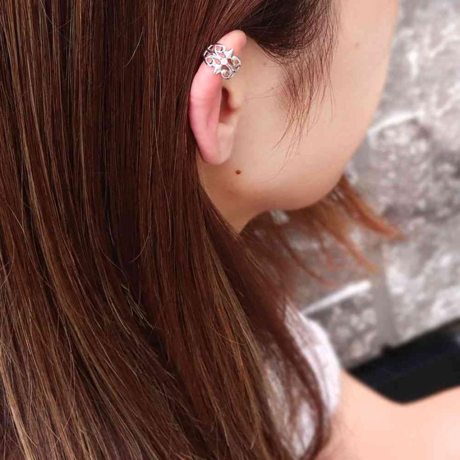 イヤーカフ メンズ 片耳 18金 クロス 18k かっこいい ゴールド