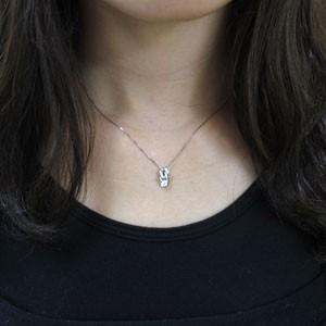ダイヤモンド ネックレス K10 一粒  ネックレスの画像