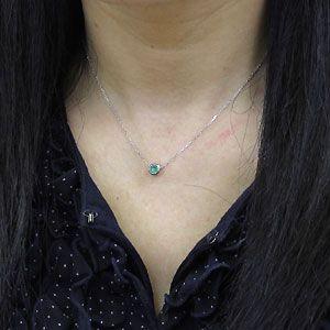 エメラルド ネックレス プラチナ ハート ネックレス クリスマス ポイント消化の画像