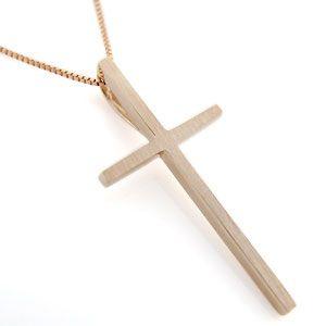 クロス ネックレス ペンダント シャープ つや消し K10