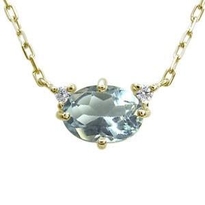 アクアマリン ネックレス 大粒 K10 ペンダント