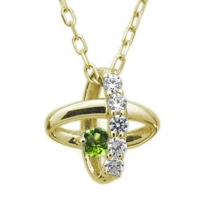 宇宙 ペンダント 星 一粒 ペリドット ネックレス K10 宇宙・ペンダント・星・一粒・サファイア・ネックレス・K10