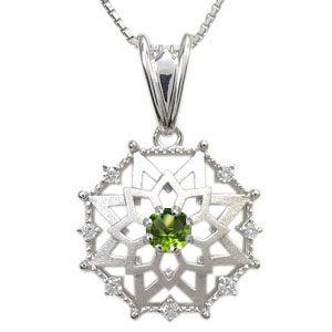 プラチナ ペリドット メンズ ネックレス ペンダント クリスマス ポイント消化の画像