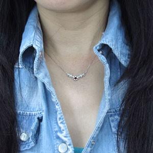 プラチナ ガーネット ネックレス アロー 弓矢 天使の矢 ネックレス クリスマス ポイント消化の画像