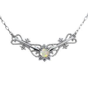プラチナ オパール ネックレス アロー 弓矢 天使の矢 ネックレス クリスマス ポイント消化の画像