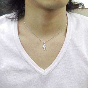 プラチナ ネックレス ロイヤルブルームーンストーン ネックレス クロス 唐草 クリスマス ポイント消化の画像