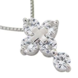 ダイヤモンド ネックレス クロス ペンダント 10金 0.5ct