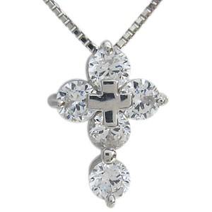 ダイヤモンド ネックレス クロス ペンダント 10金 0.5ct｜plejour｜03