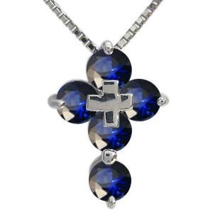 【新商品】 クロス ネックレス 18金 サファイアネックレス メンズ 【1133888986】(40786円)