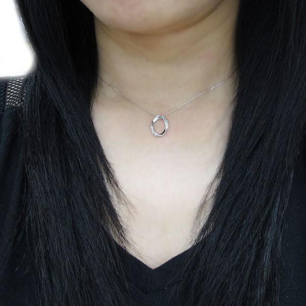 ダイヤモンド ネックレス 18金 K18 レディース イニシャル 数字 ペンダント_2