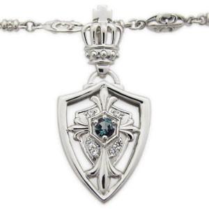 A7人気シール帳 メンズ ネックレス クロス ネックレス 王冠 シルバー アレキサンドライト ネックレス 【1851874606】(66612円)