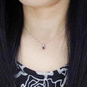 サークル ネックレス ルビー K10 レディース ネックレス_2