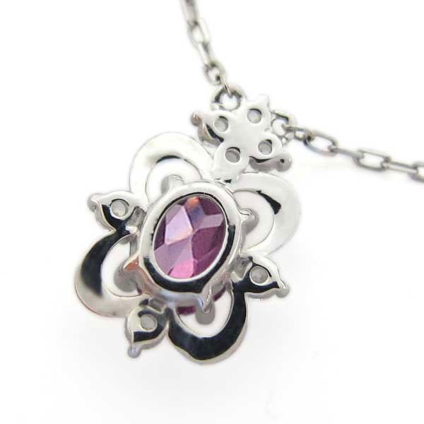 ロードライトガーネット ネックレス 一粒 アンティーク ペンダント K18