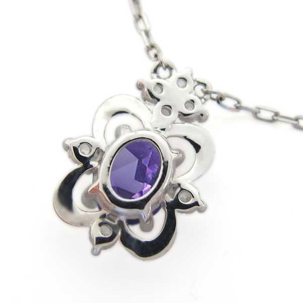 ネックレス レディース アメジスト オーバル シルバー 40代 50代 アメジスト オーバル 約