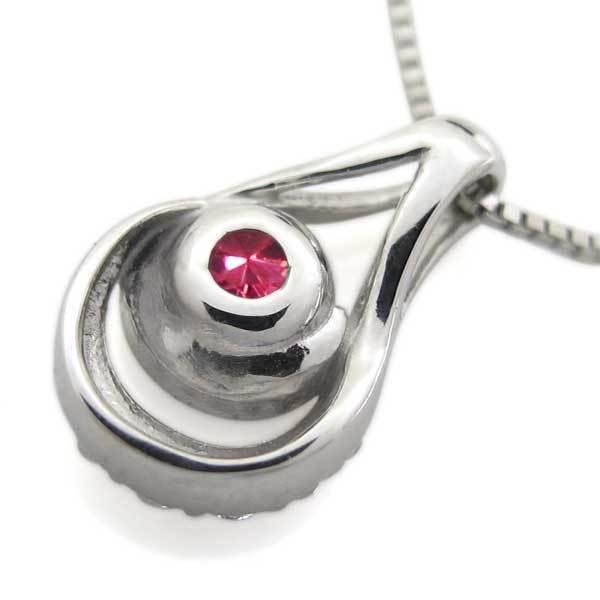 ルビー しずく 雫 ネックレス レディース シルバーペンダント 涙型