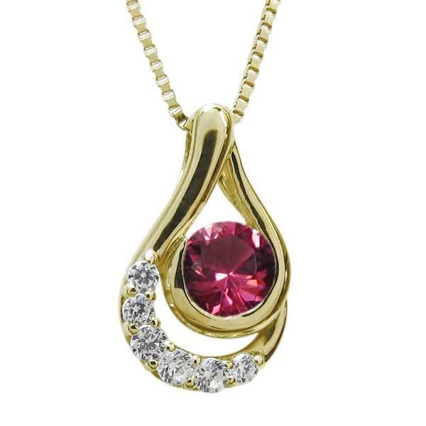 ルビー しずく 雫 ネックレス レディース シルバーペンダント 涙型