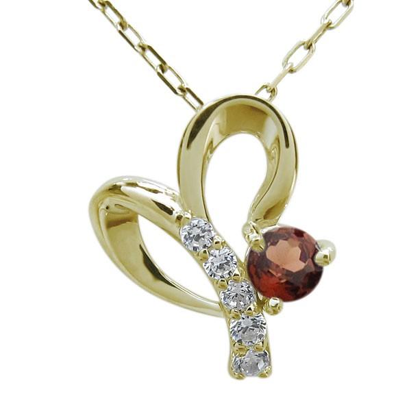 ガーネット ハートネックレス オープンハート ペンダント(29688円)