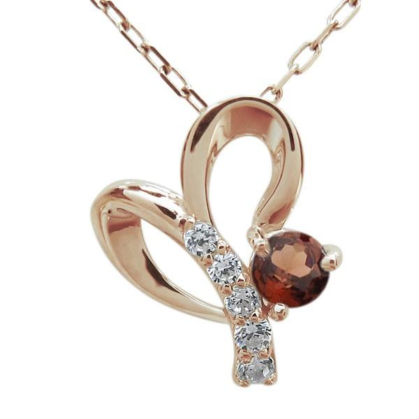 新品未使用！ ガーネット ハートネックレス オープンハート ペンダント 【L8253528874】(29688円)